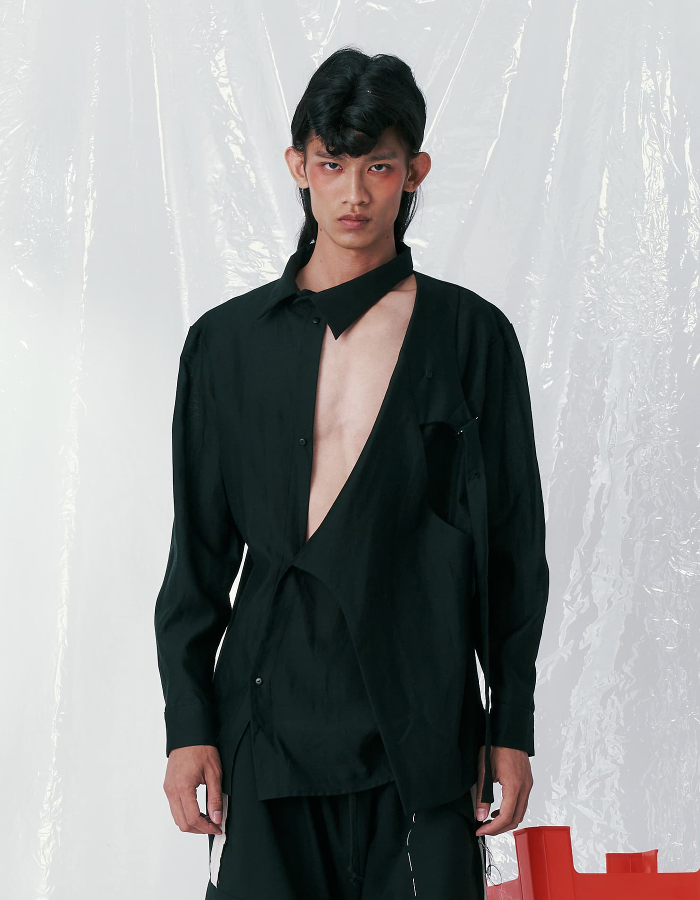 INF Asymmetrical Placket Deconstructed Shirt — INF - Garment for